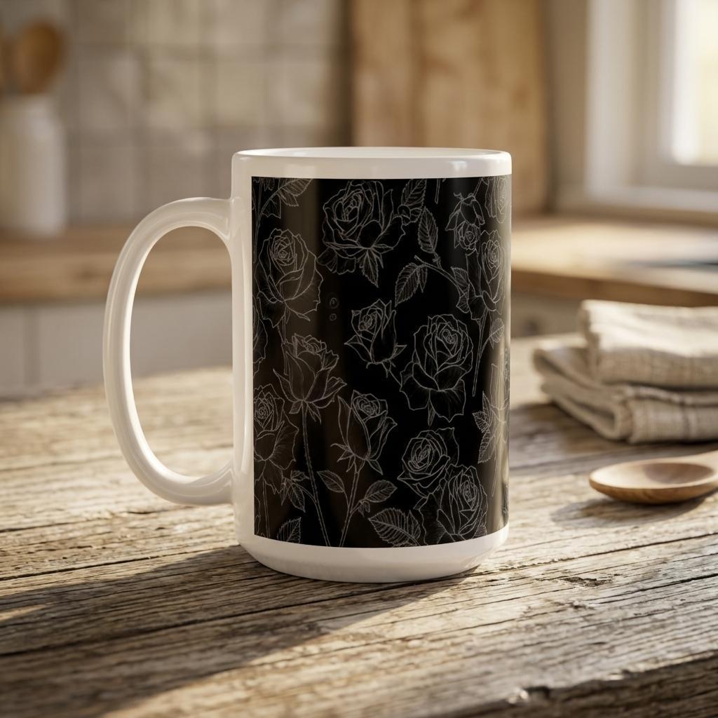 Roses - Floral Cups -  Large and Small Ceramic Mugs