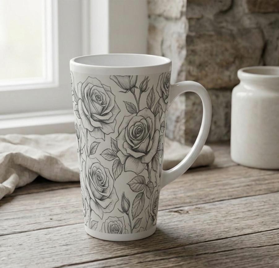 Latte 17oz Ceramic Mug - Coffee or Tea Cup, Extra Tall