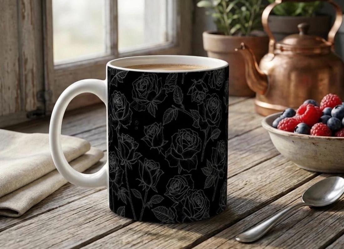 Roses - Floral Cups -  Large and Small Ceramic Mugs