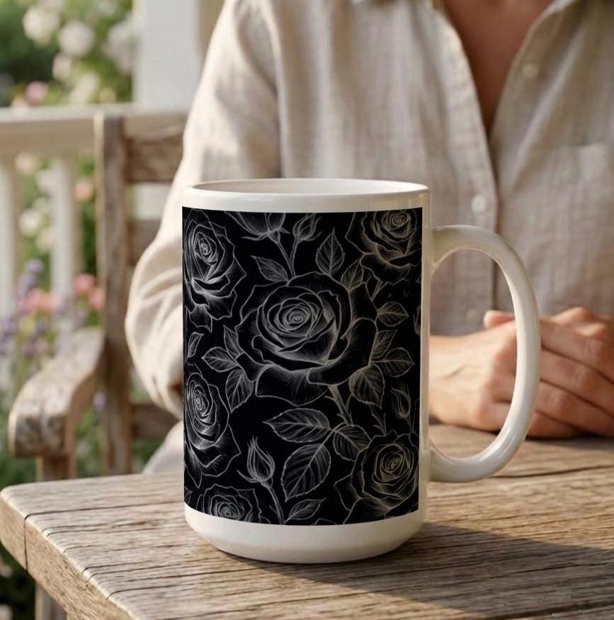 Roses - Floral Cups -  Large and Small Ceramic Mugs
