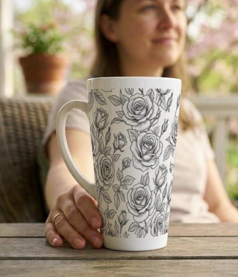 Latte 17oz Ceramic Mug - Coffee or Tea Cup, Extra Tall