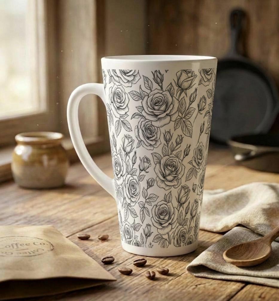 Latte 17oz Ceramic Mug - Coffee or Tea Cup, Extra Tall