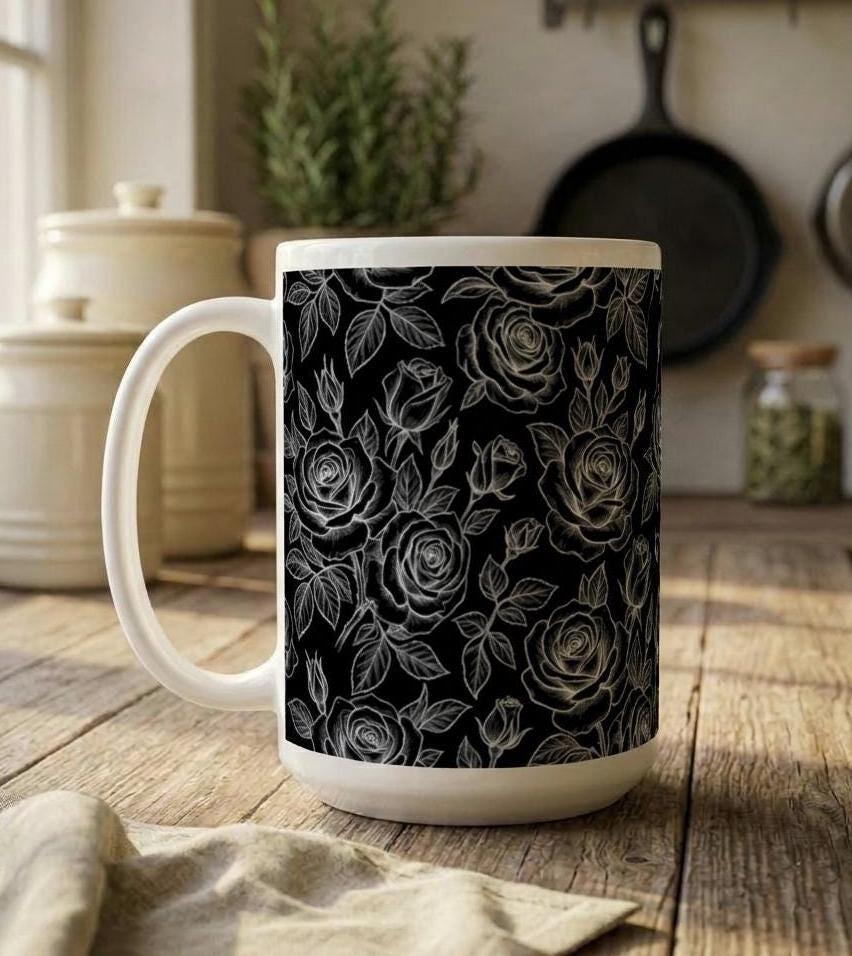 Roses - Floral Cups -  Large and Small Ceramic Mugs