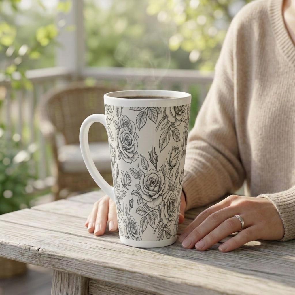 Latte 17oz Ceramic Mug - Coffee or Tea Cup, Extra Tall