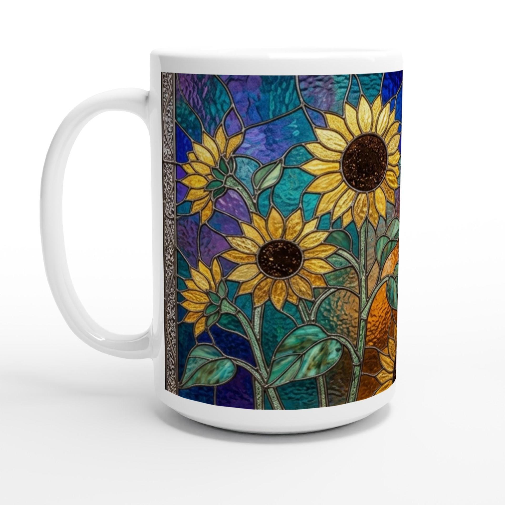 Sunflowers, Large and Small Cups, Floral Mug Set