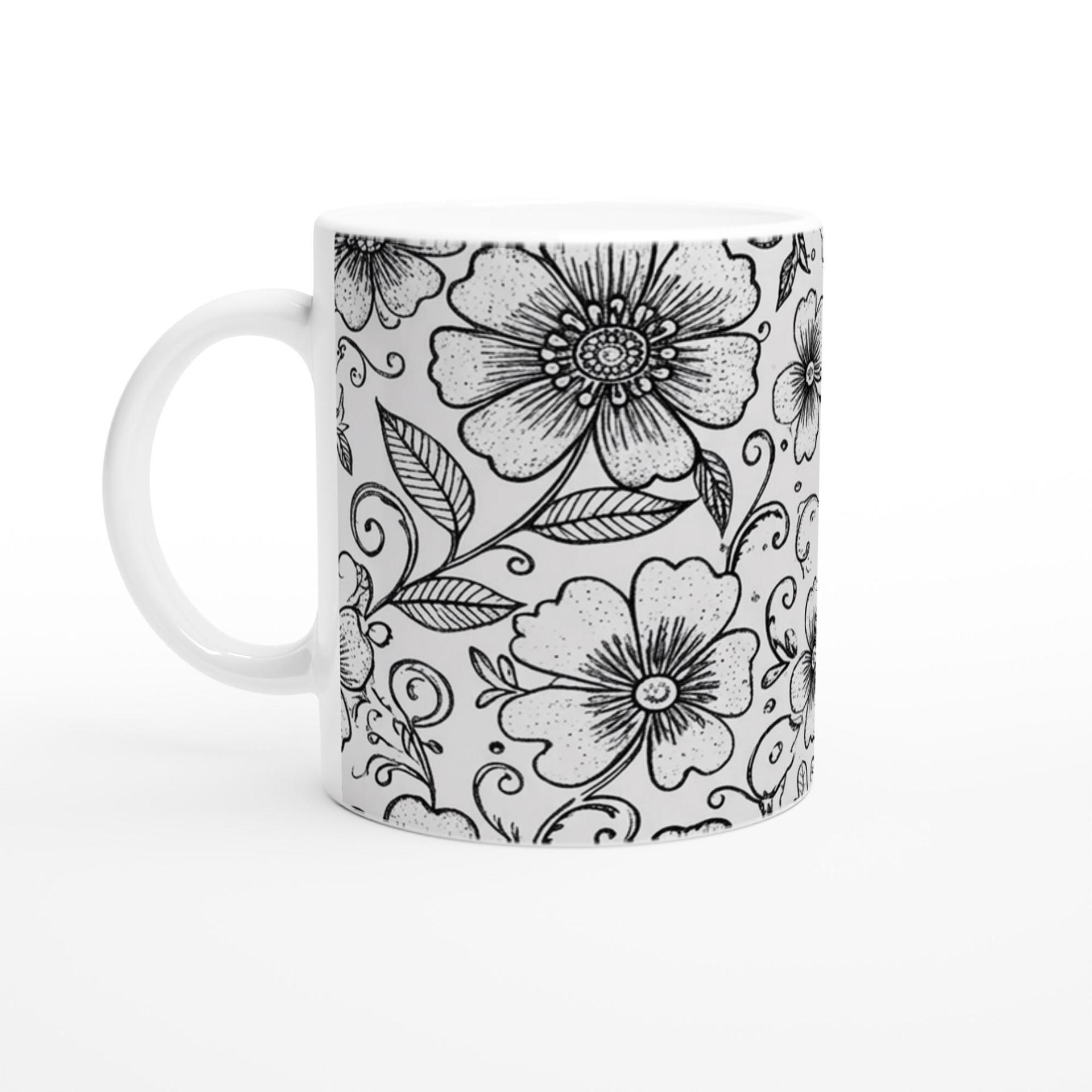 Floral Cups -  Large and Small Ceramic Mugs