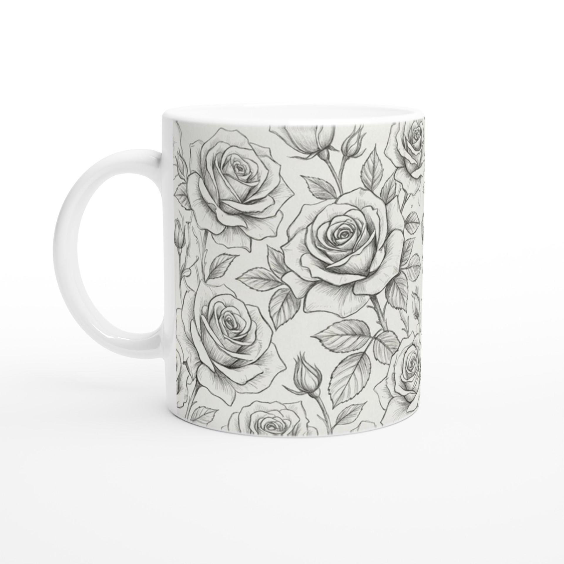 Roses - Floral Cups -  Large and Small Ceramic Mugs