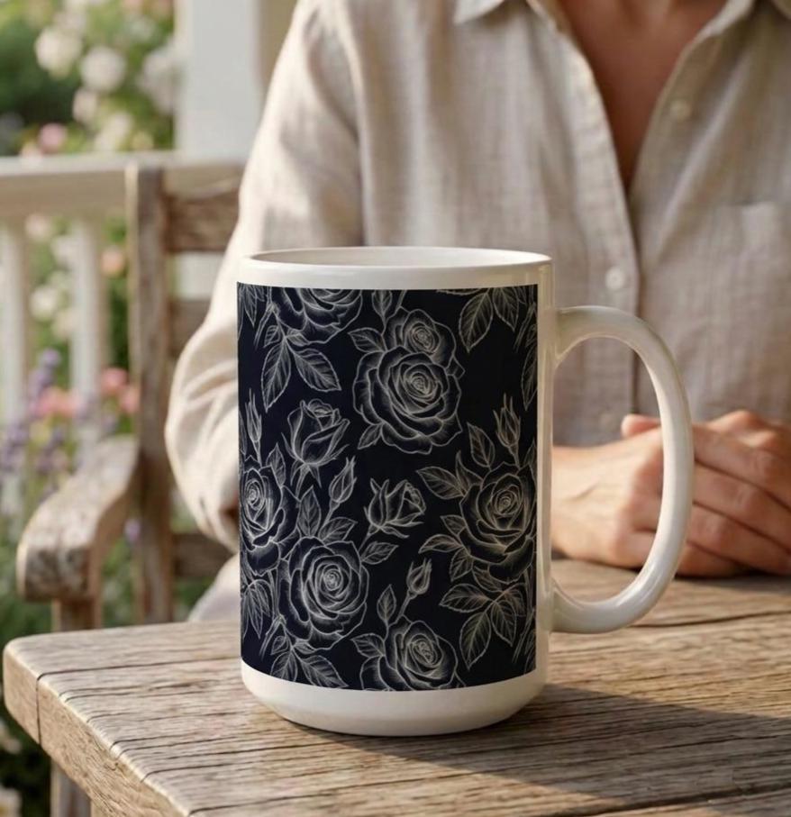 Roses - Floral Cups -  Large and Small Ceramic Mugs