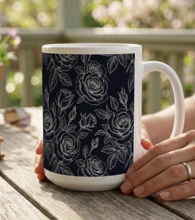 Roses - Floral Cups -  Large and Small Ceramic Mugs