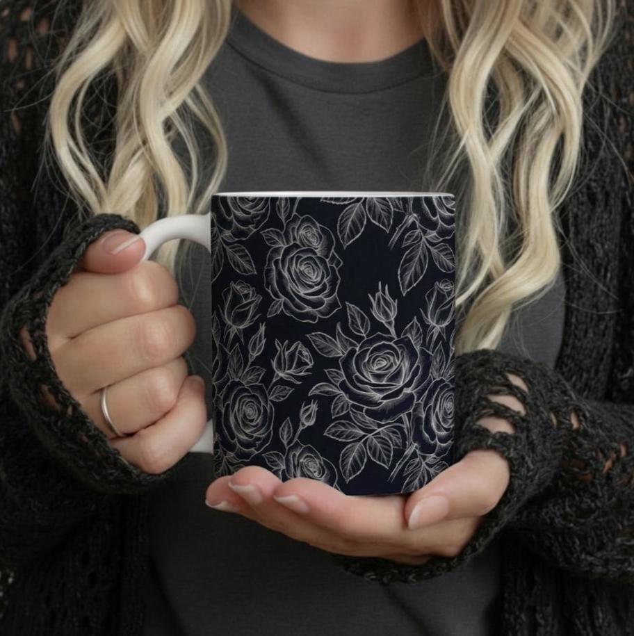 Roses - Floral Cups -  Large and Small Ceramic Mugs