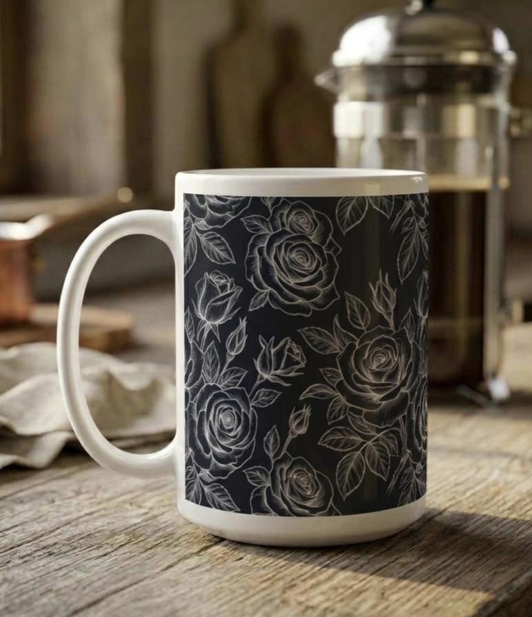 Roses - Floral Cups -  Large and Small Ceramic Mugs