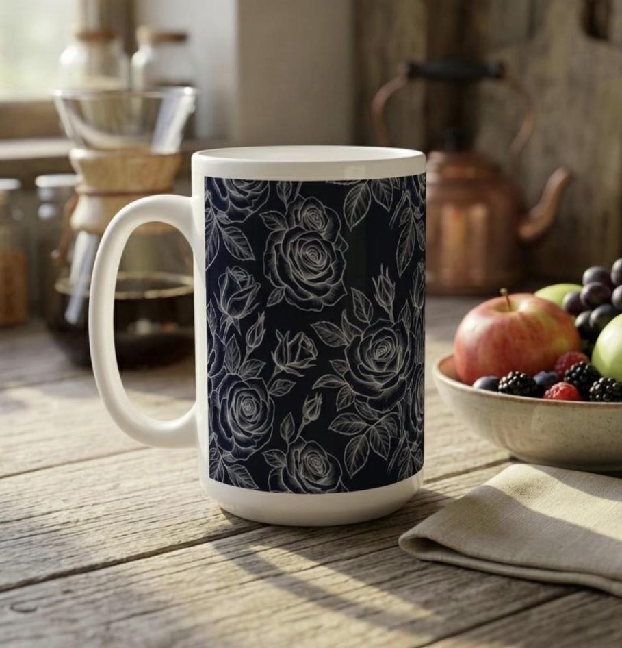 Roses - Floral Cups -  Large and Small Ceramic Mugs