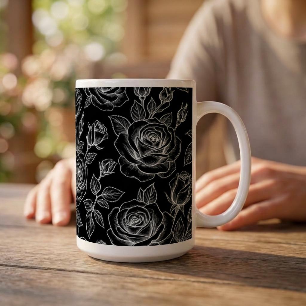 Roses - Floral Cups -  Large and Small Ceramic Mugs