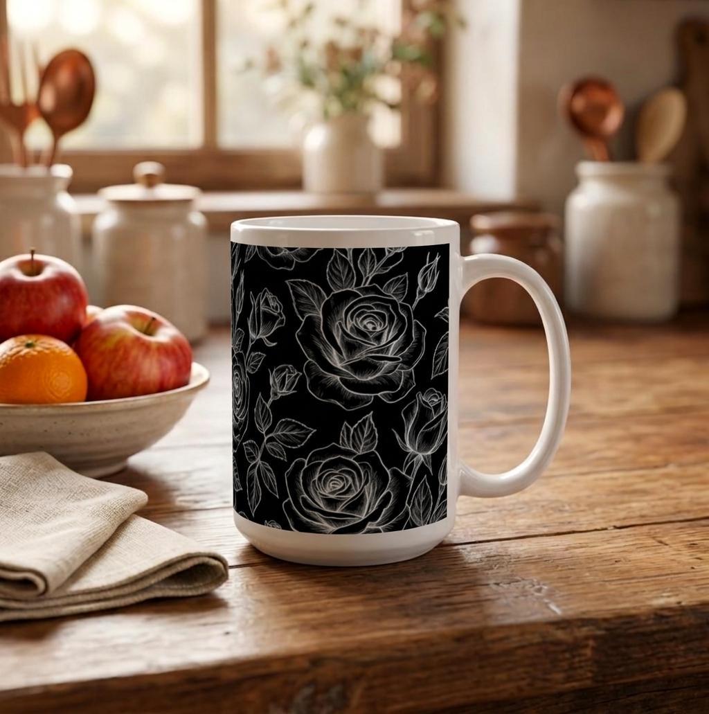Roses - Floral Cups -  Large and Small Ceramic Mugs