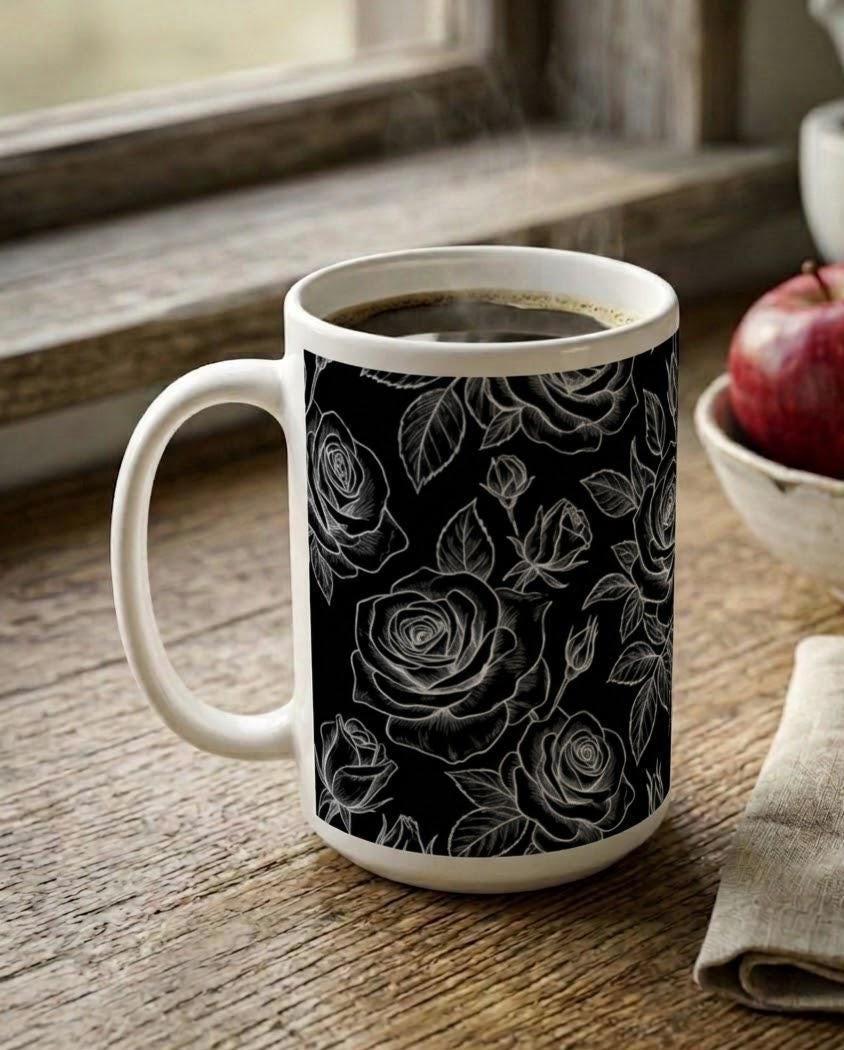 Roses - Floral Cups -  Large and Small Ceramic Mugs