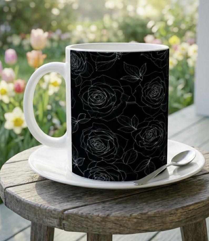 Floral Cups -  Large and Small Ceramic Mugs