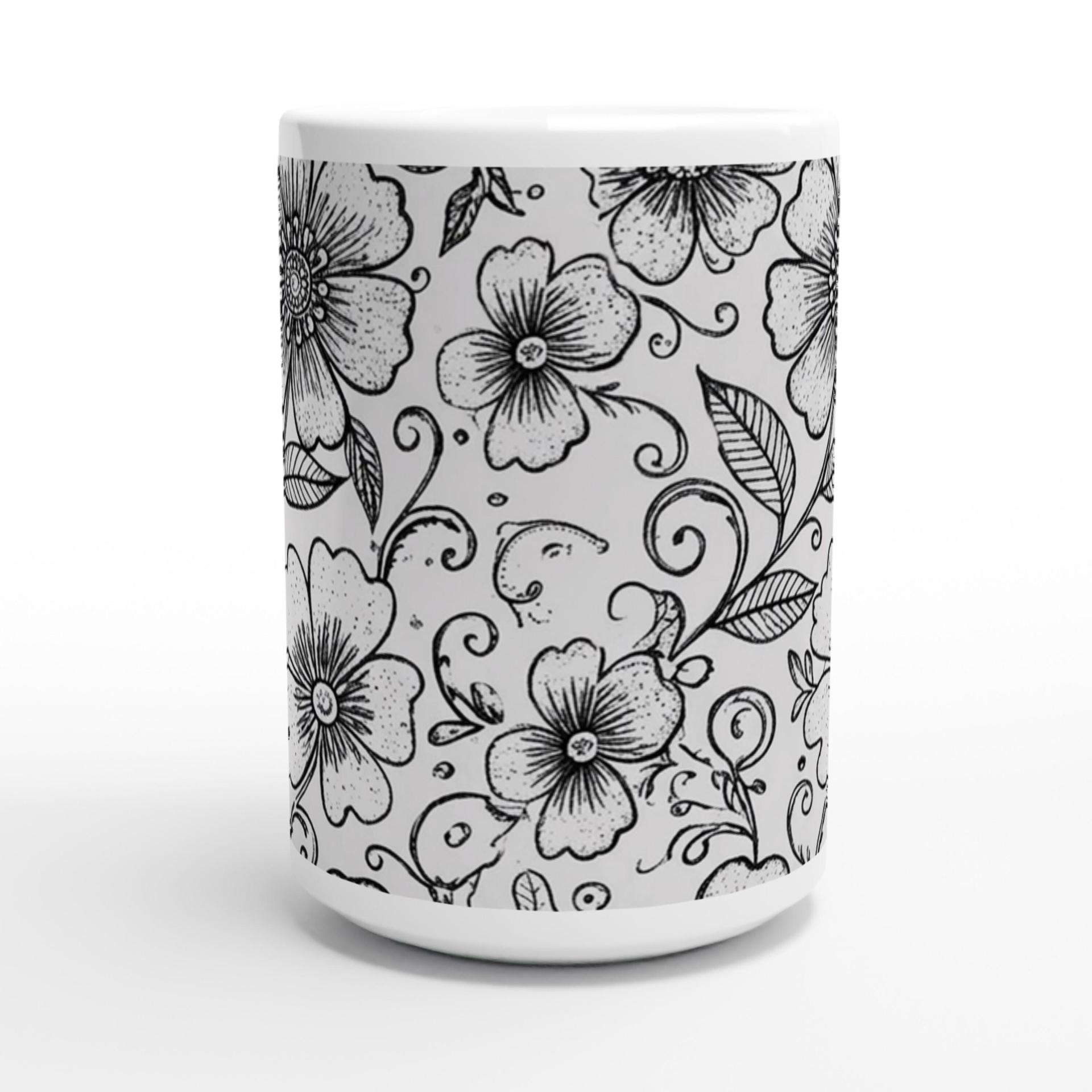Floral Cups -  Large and Small Ceramic Mugs