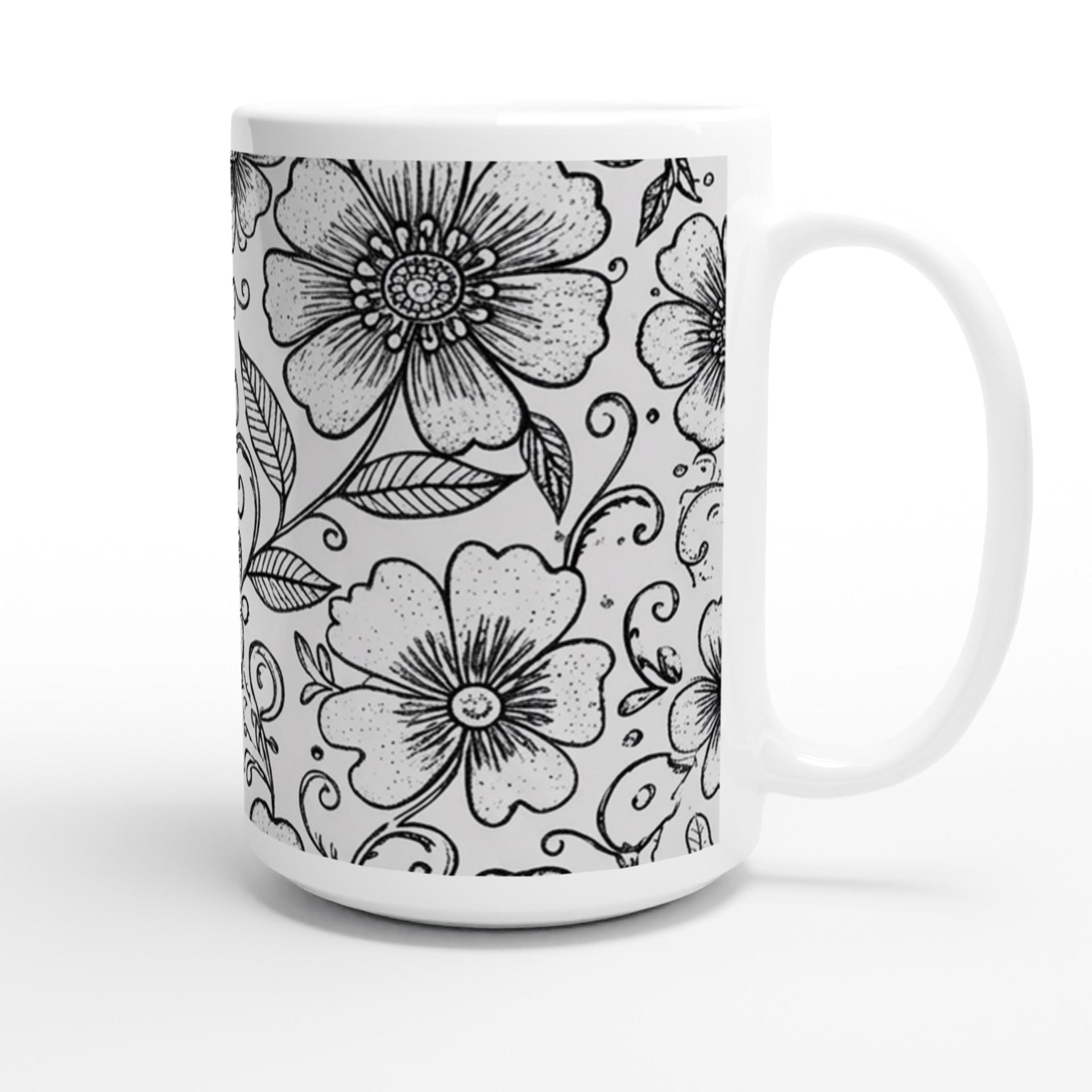Floral Cups -  Large and Small Ceramic Mugs