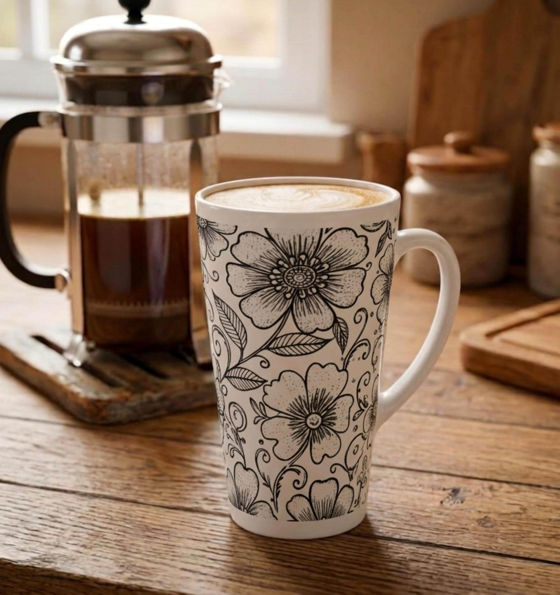 Latte 17oz Ceramic Mug - Coffee or Tea Cup, Extra Tall