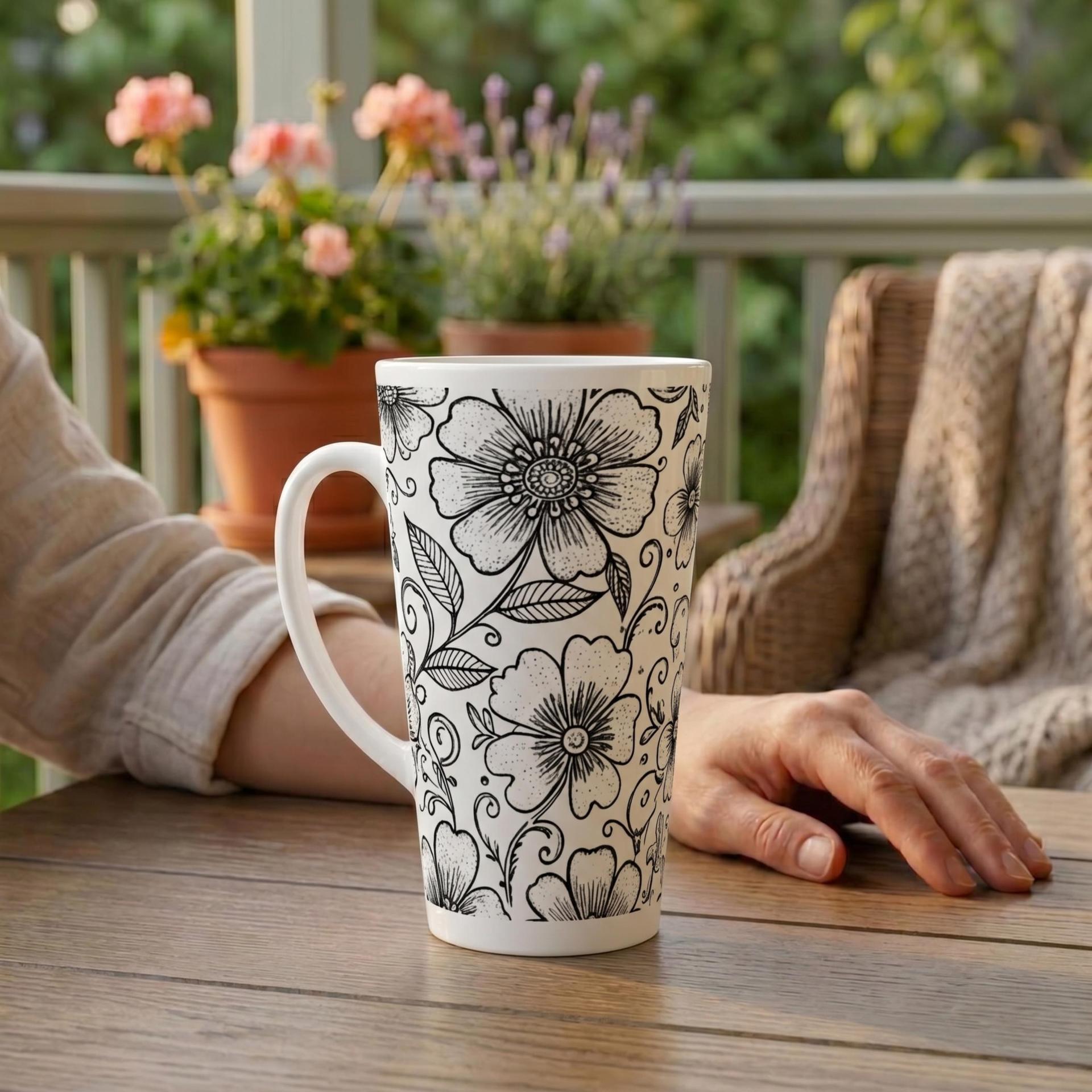 Latte 17oz Ceramic Mug - Coffee or Tea Cup, Extra Tall