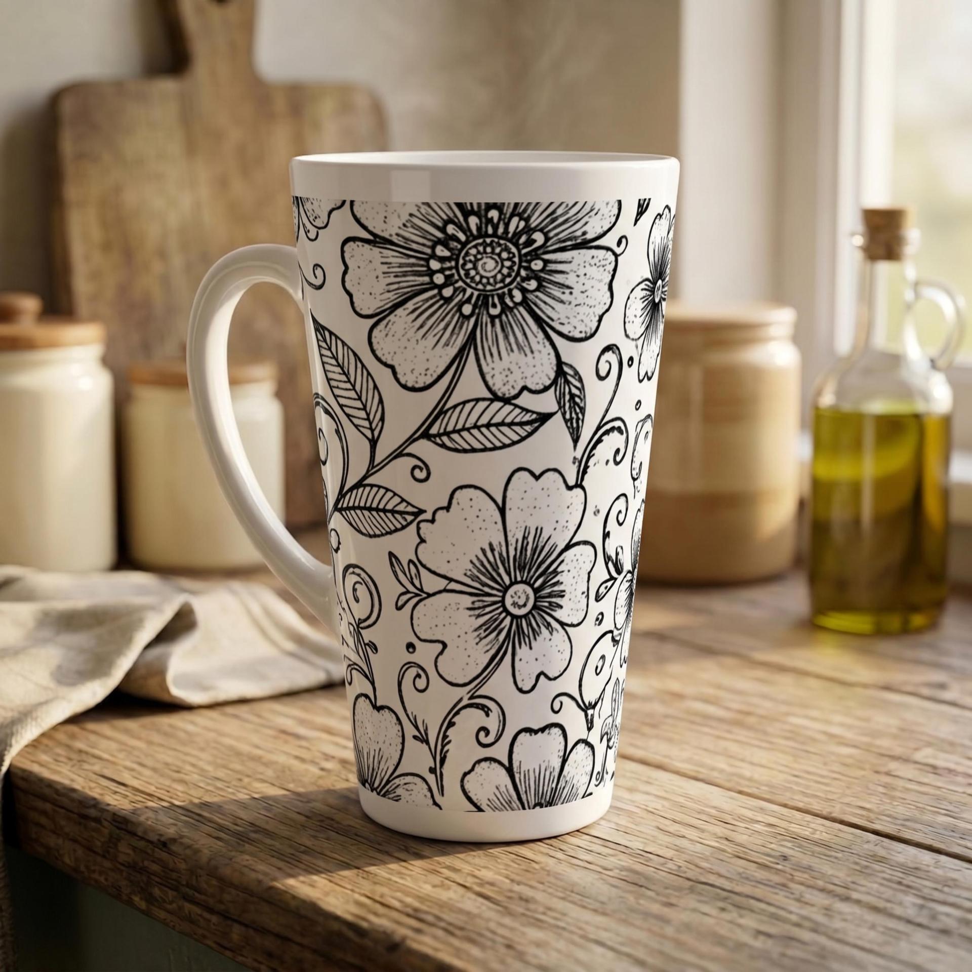 Latte 17oz Ceramic Mug - Coffee or Tea Cup, Extra Tall