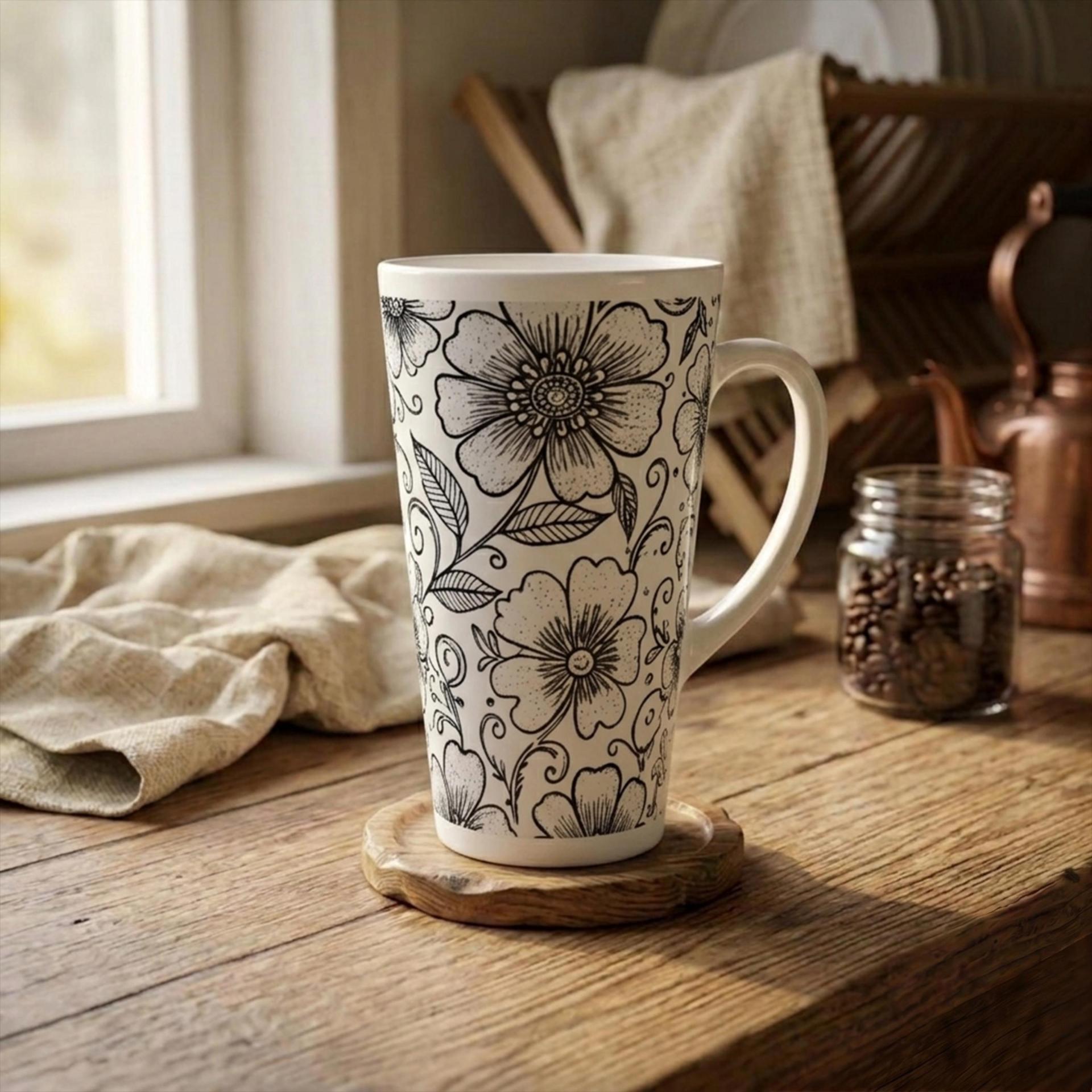 Latte 17oz Ceramic Mug - Coffee or Tea Cup, Extra Tall