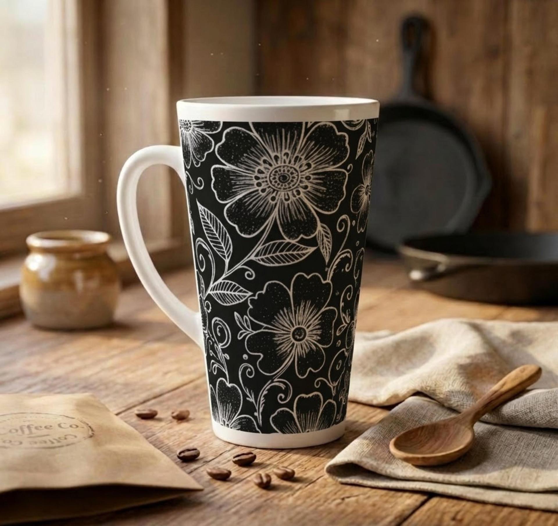 Latte 17oz Ceramic Mug - Coffee or Tea Cup, Extra Tall