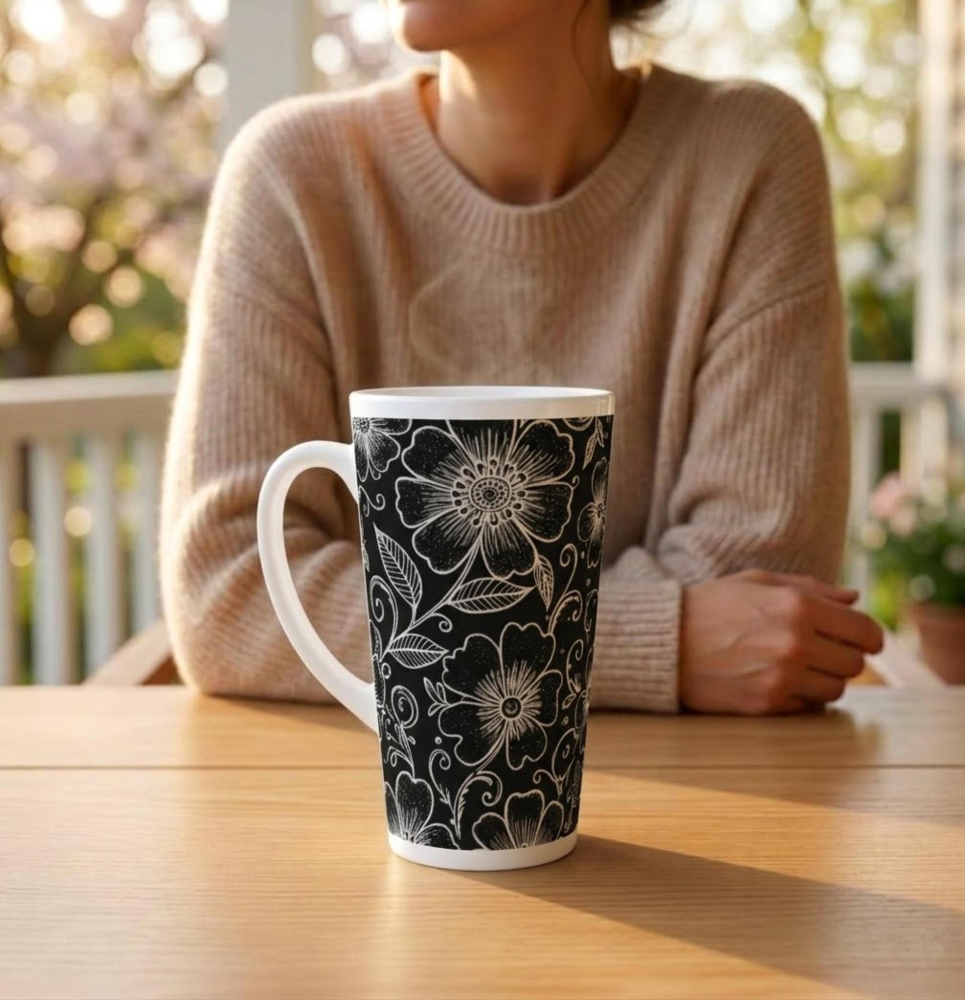 Latte 17oz Ceramic Mug - Coffee or Tea Cup, Extra Tall