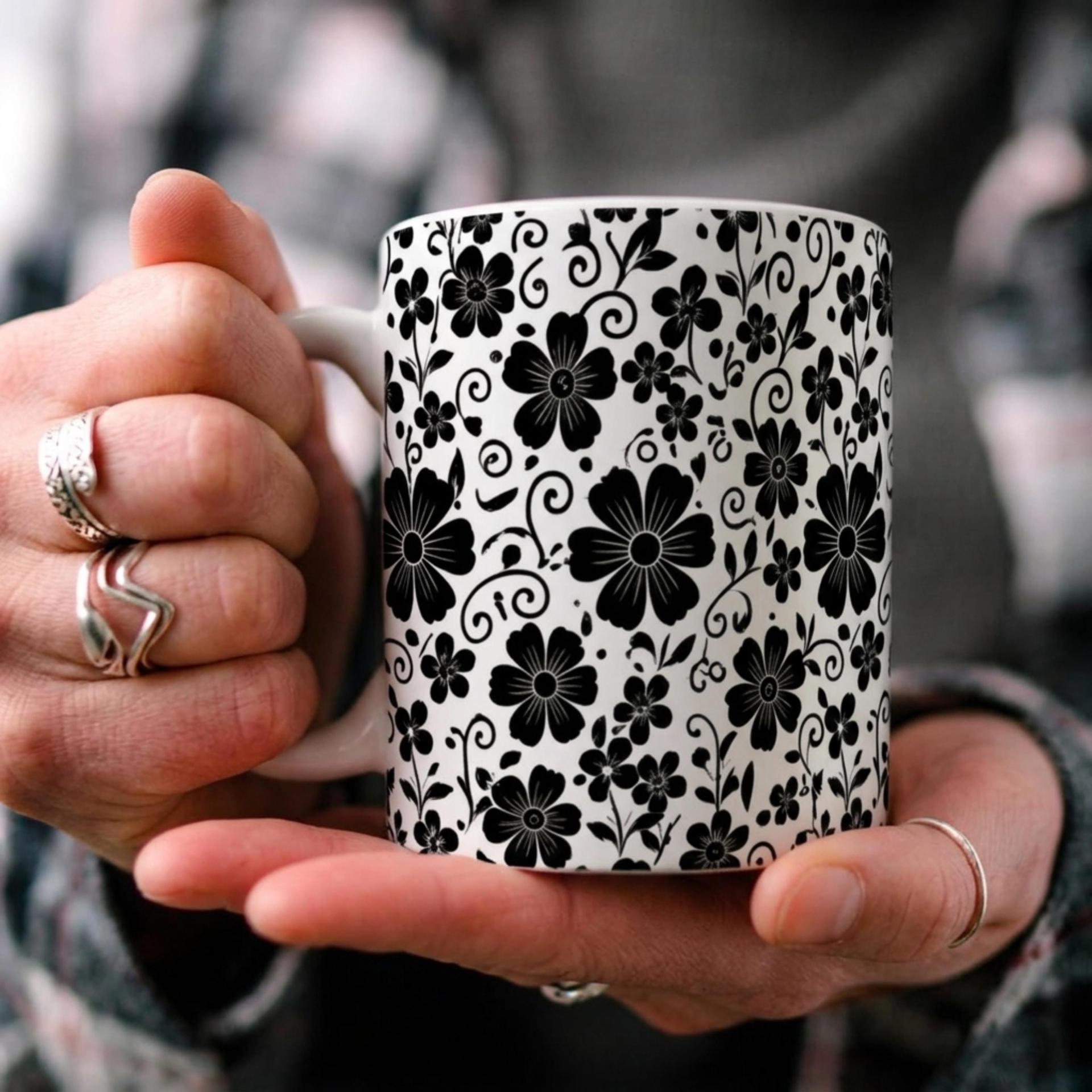 Floral Cups -  Large and Small Ceramic Mugs