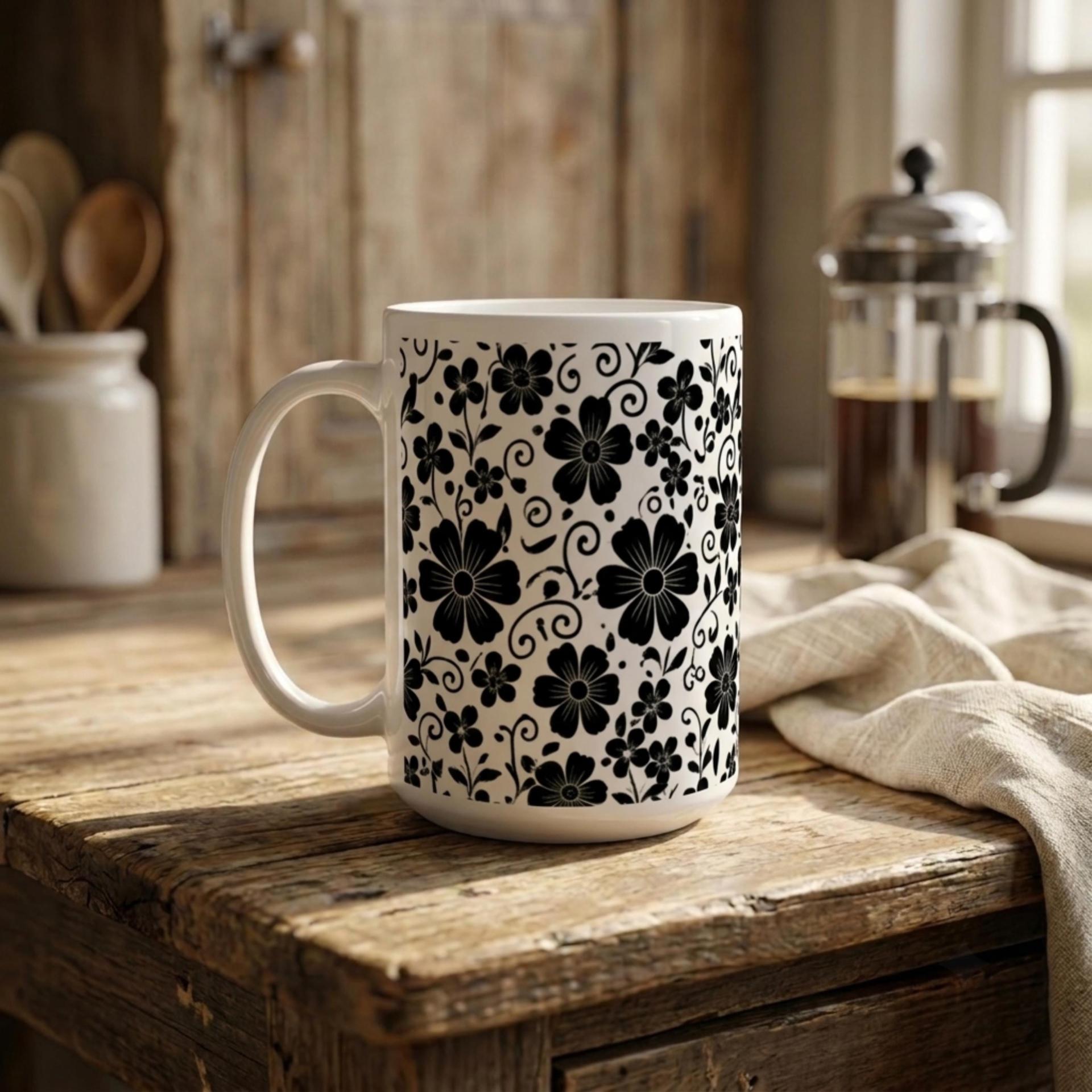 Floral Cups -  Large and Small Ceramic Mugs