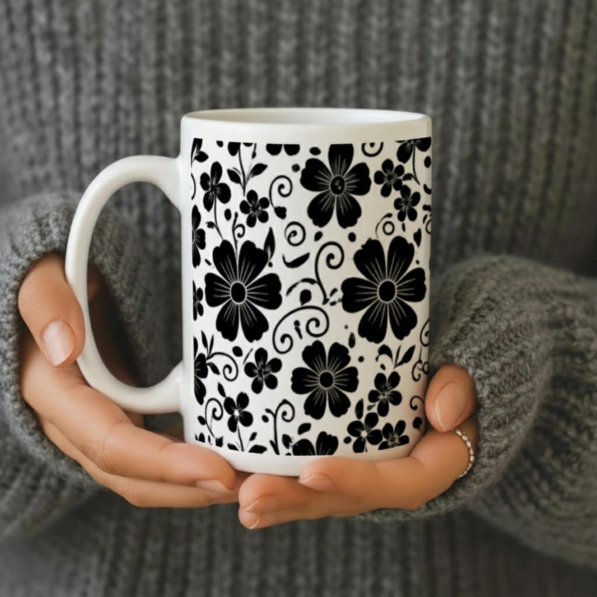 Floral Cups -  Large and Small Ceramic Mugs