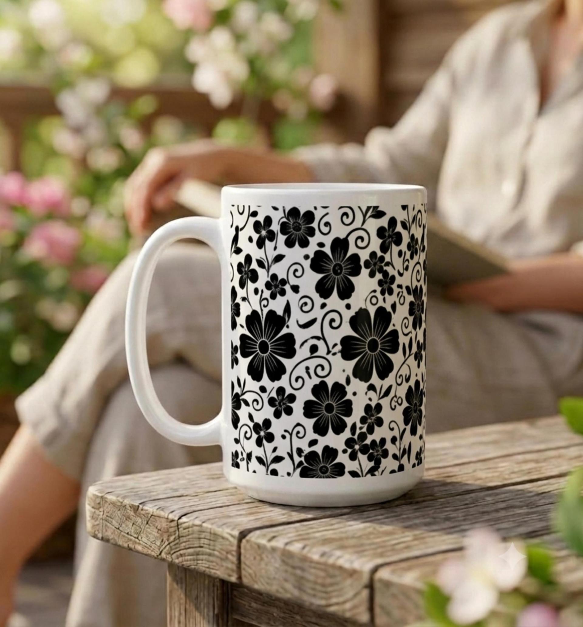 Floral Cups -  Large and Small Ceramic Mugs