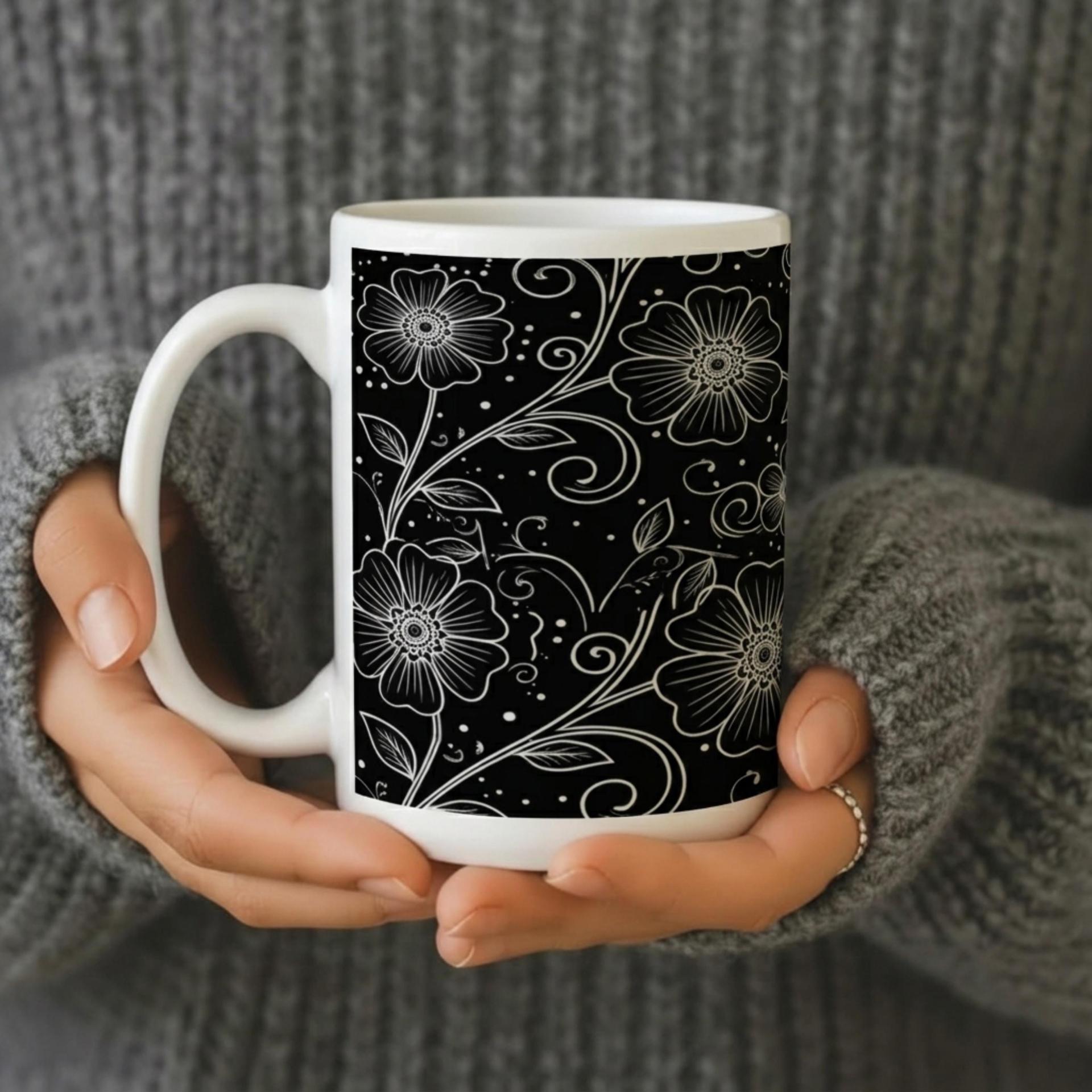 Floral Cups -  Large and Small Ceramic Mugs