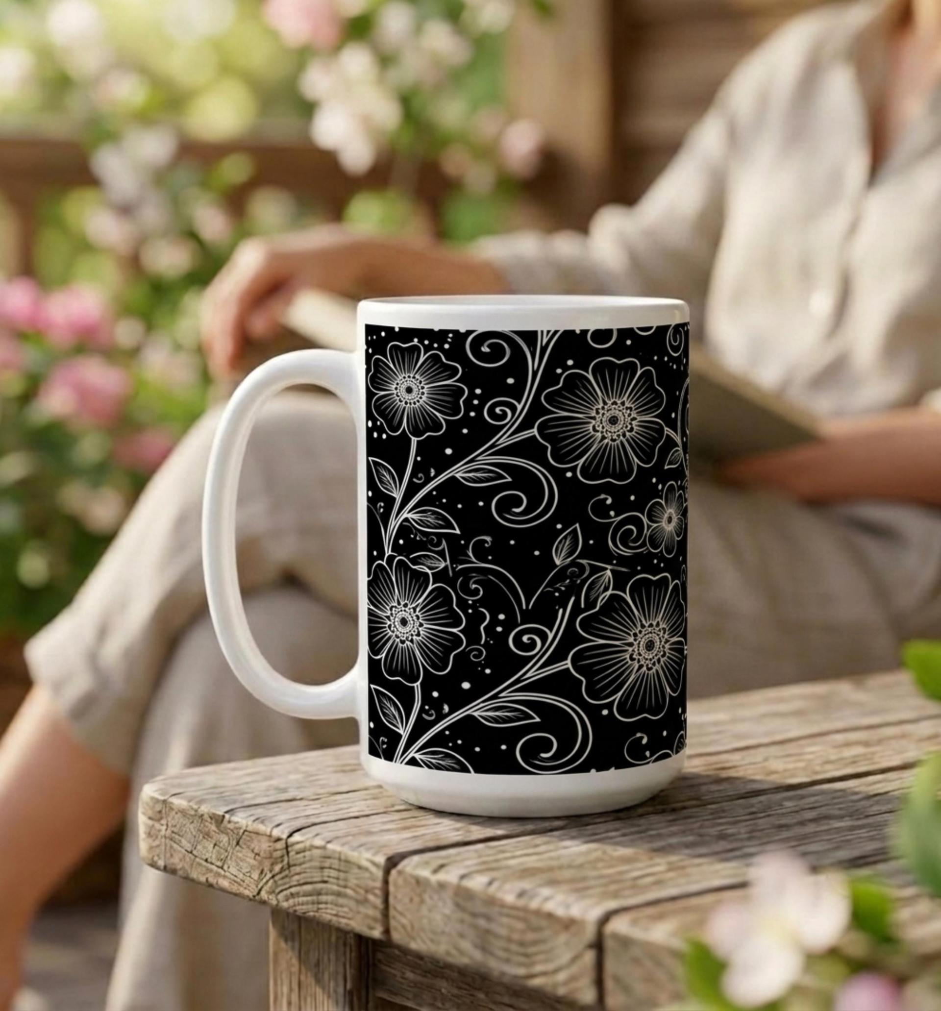 Floral Cups -  Large and Small Ceramic Mugs