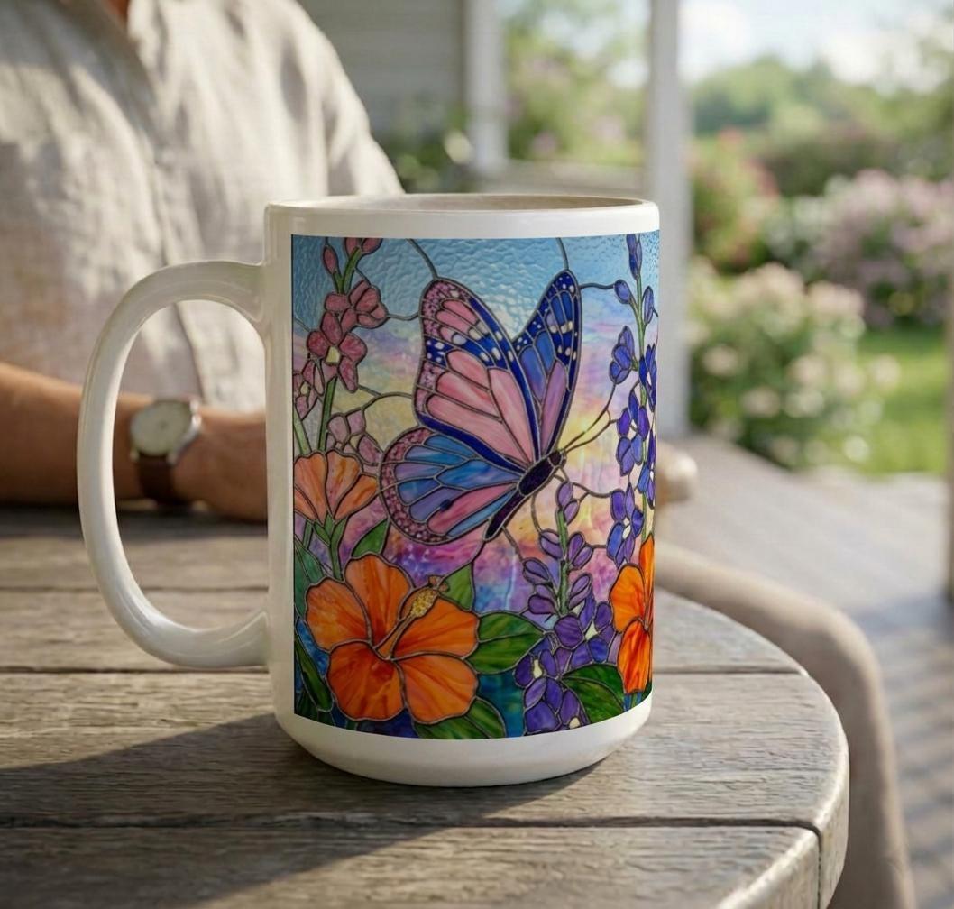 Butterfly Cups, Large and Small Mug Set