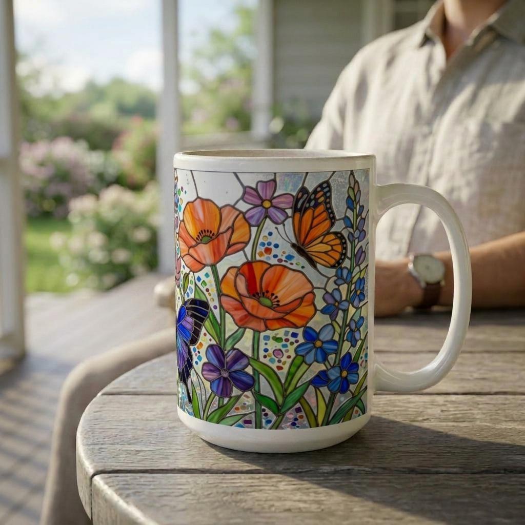 Butterfly Cups, Large and Small Mug Set