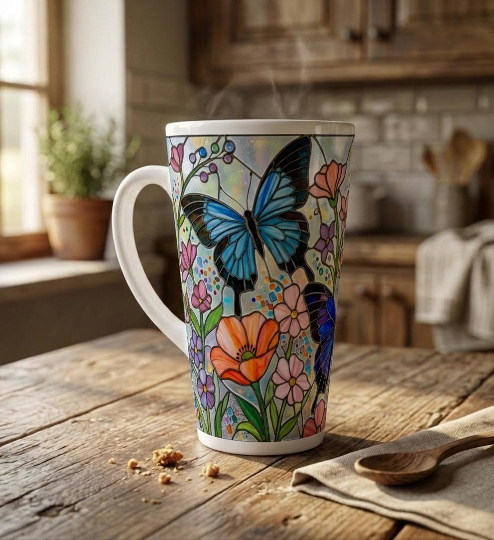 Latte 17oz Ceramic Mug - Coffee or Tea Cup, Extra Tall