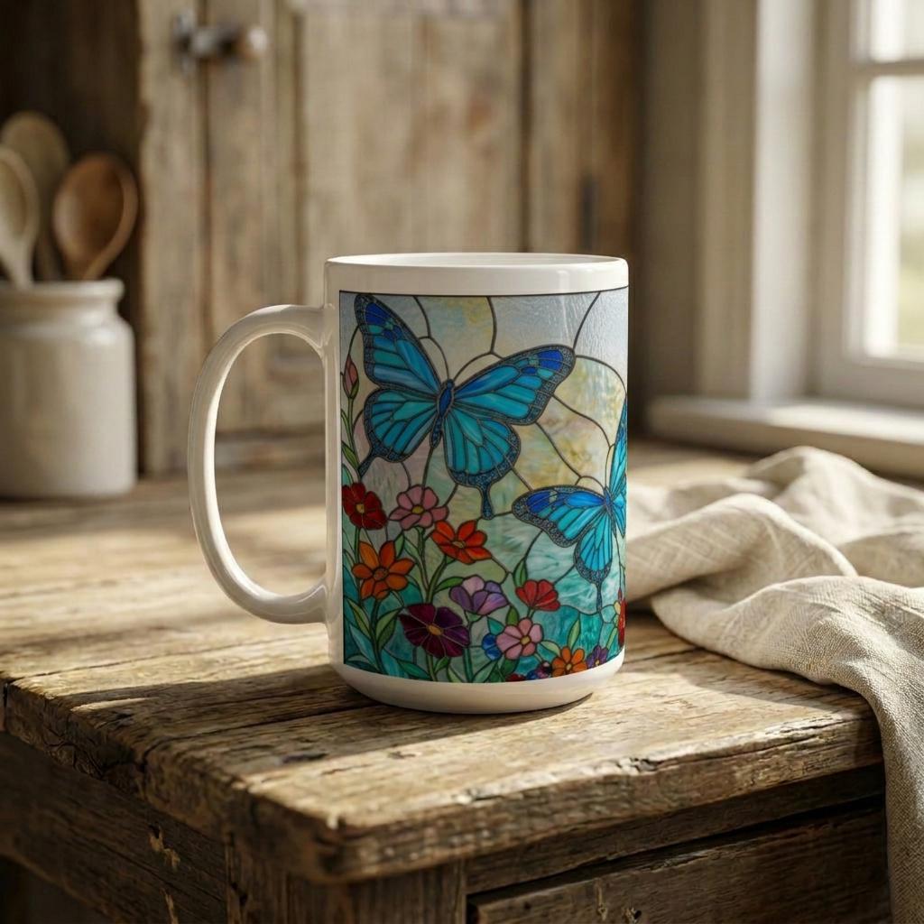 Butterfly Cups, Large and Small Mug Set