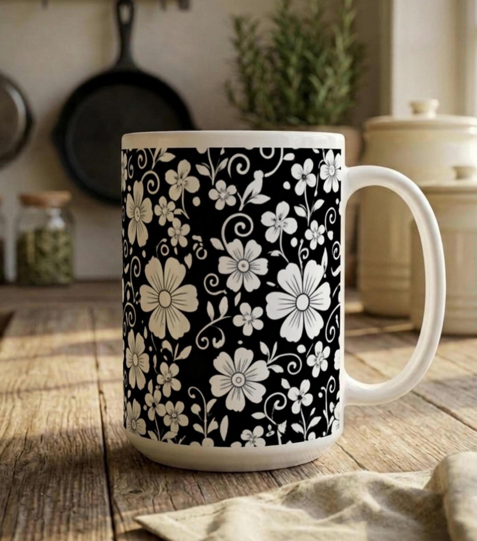 Floral Cups -  Large and Small Ceramic Mugs