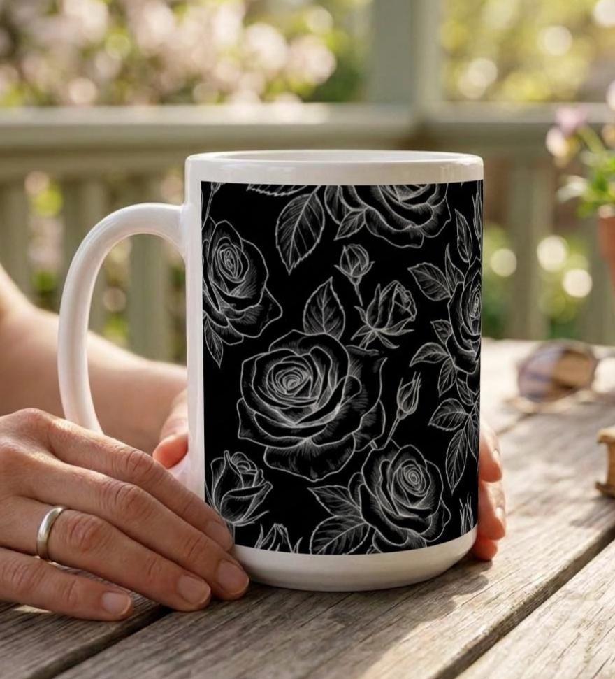Roses - Floral Cups -  Large and Small Ceramic Mugs
