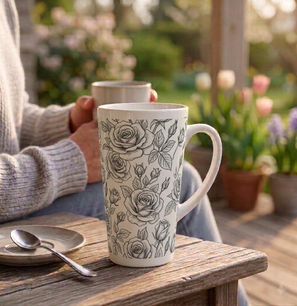 Latte 17oz Ceramic Mug - Coffee or Tea Cup, Extra Tall