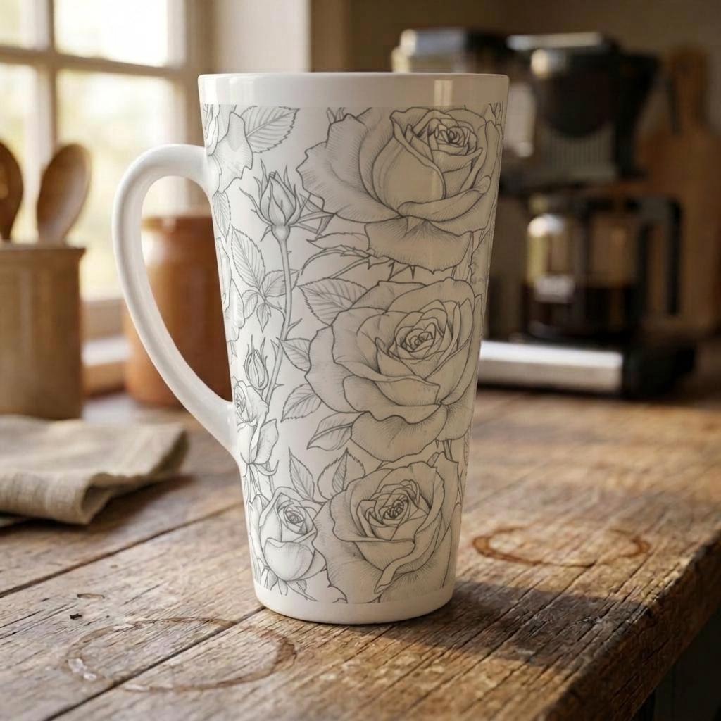 Latte 17oz Ceramic Mug - Coffee or Tea Cup, Extra Tall