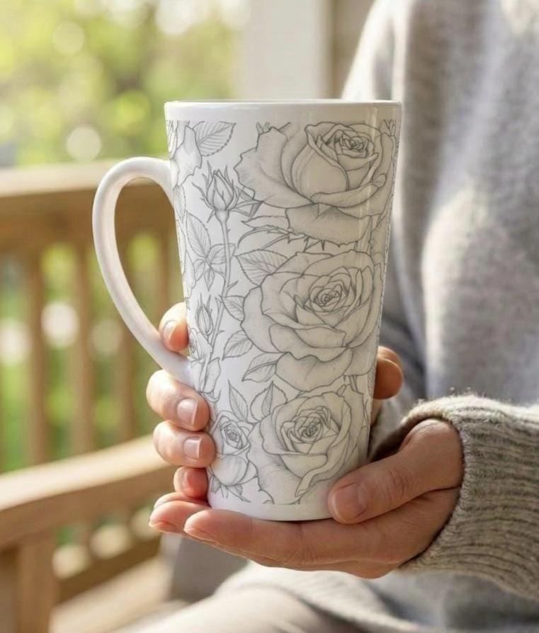 Latte 17oz Ceramic Mug - Coffee or Tea Cup, Extra Tall