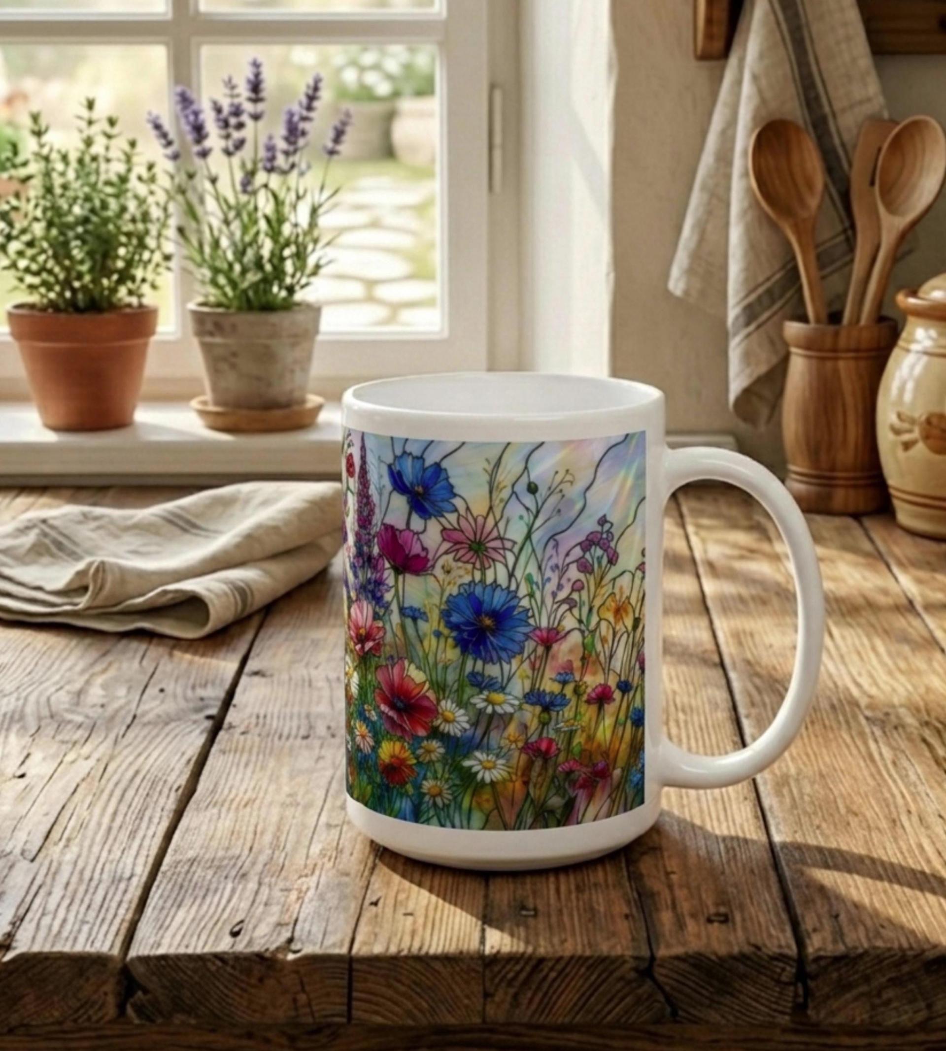 Floral Cup Set - Wildflowers - Large and Small Cups Set