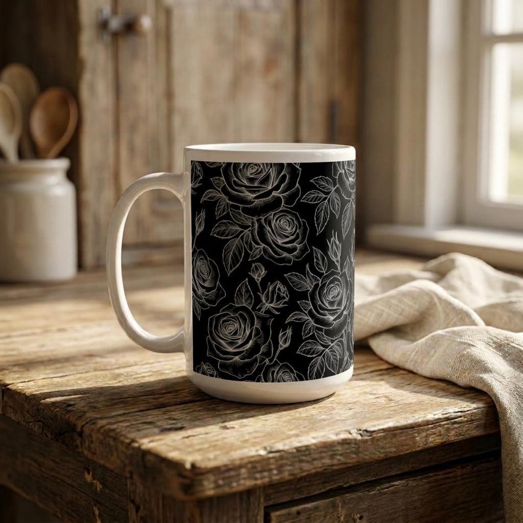 Roses - Floral Cups -  Large and Small Ceramic Mugs