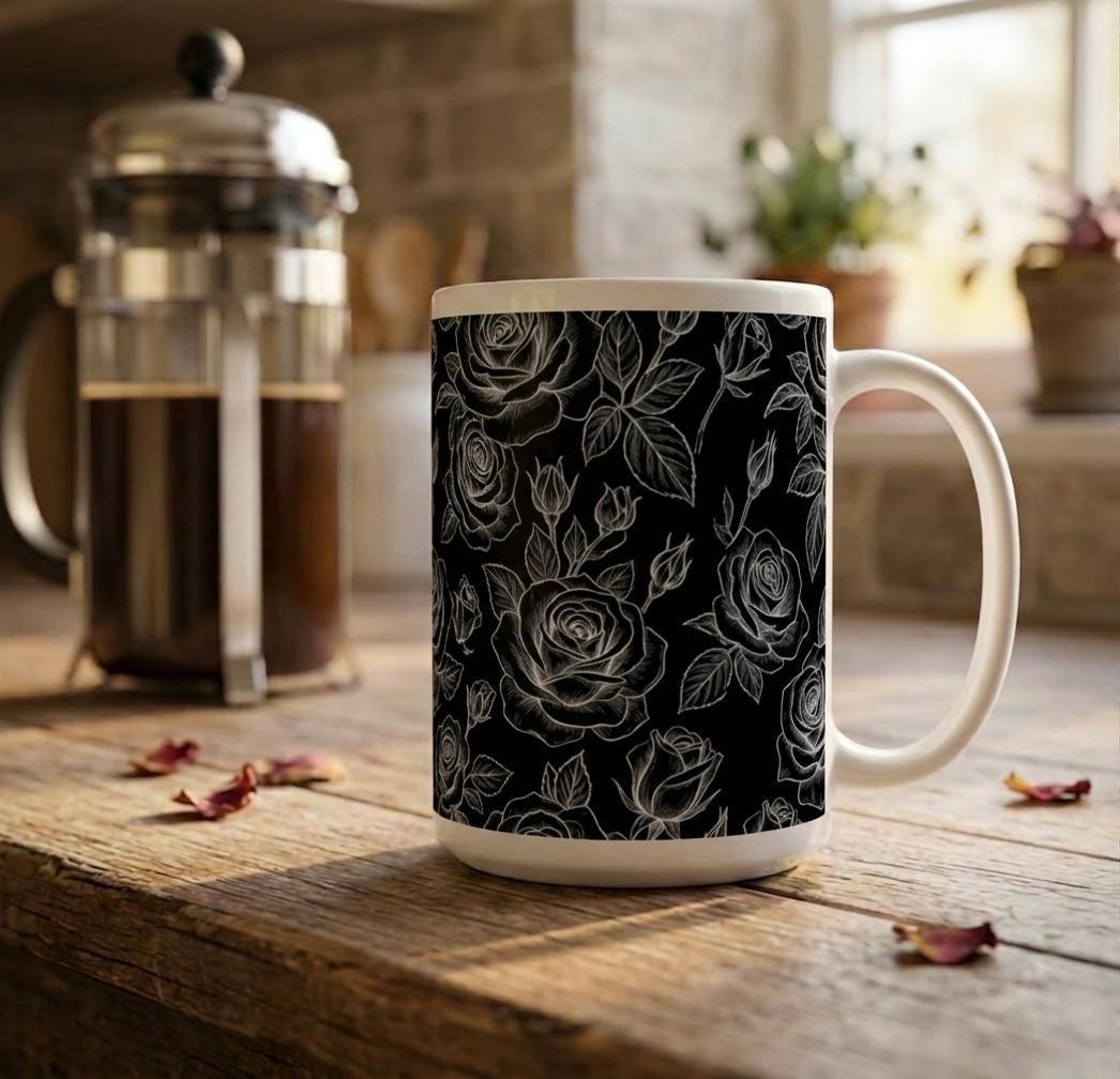 Roses - Floral Cups -  Large and Small Ceramic Mugs