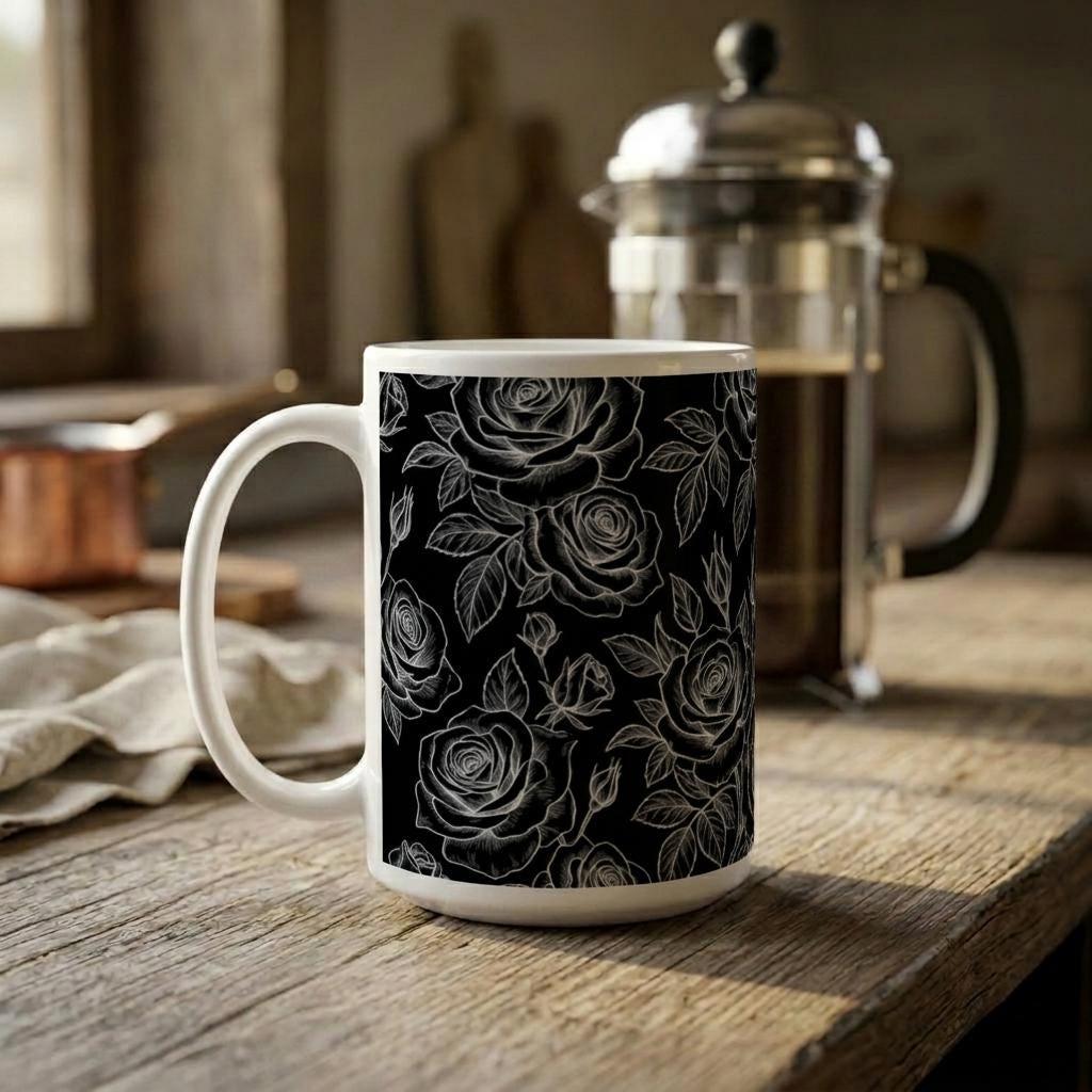 Roses - Floral Cups -  Large and Small Ceramic Mugs