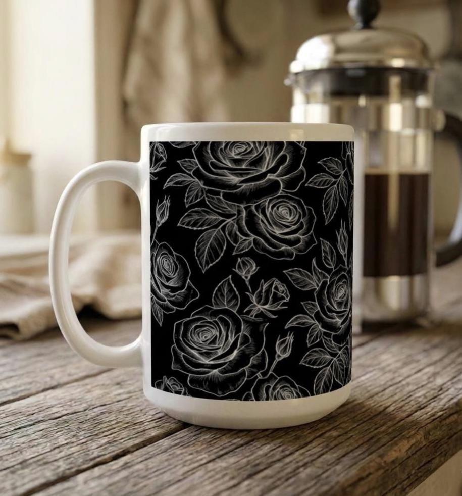 Roses - Floral Cups -  Large and Small Ceramic Mugs