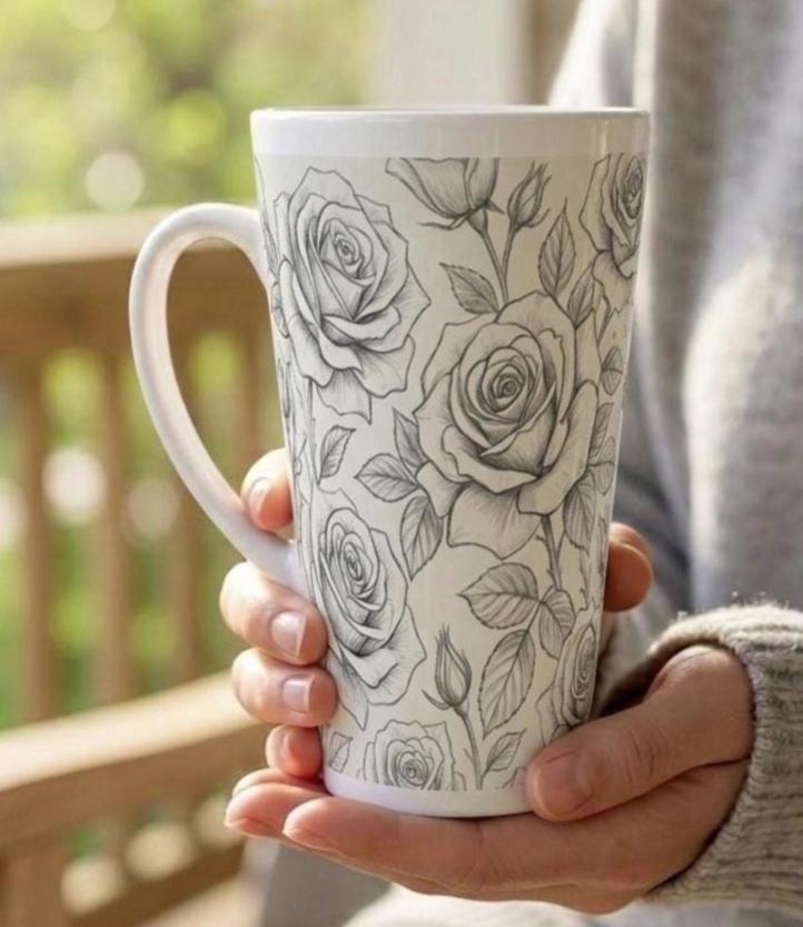 Latte 17oz Ceramic Mug - Coffee or Tea Cup, Extra Tall