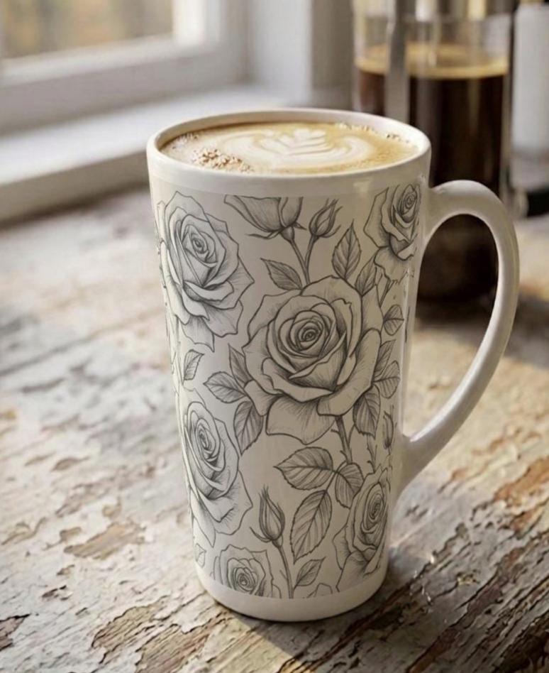 Latte 17oz Ceramic Mug - Coffee or Tea Cup, Extra Tall